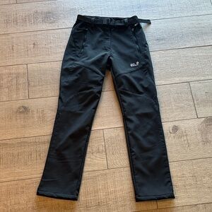 Jack Wolfskin Black Softshell Pants wind stopper size small